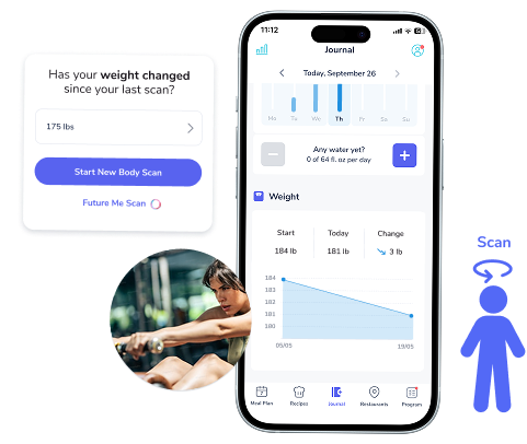 An image showing the daily intake tracking of carbs, fats and protein on the suggestic app